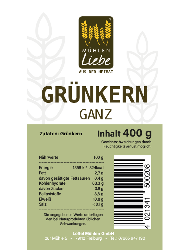 Grünkern, GANZ (Mühlen Liebe) (8394171023625)