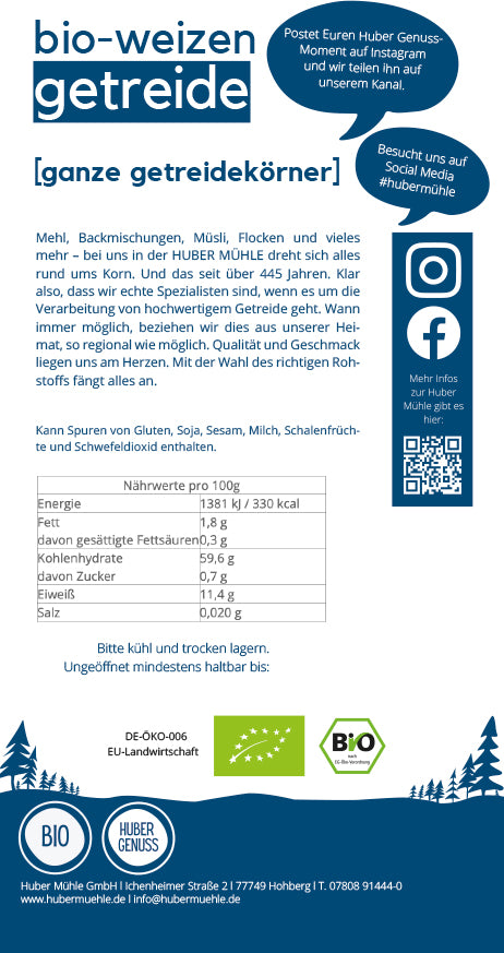 Bio-Weizen-Getreide, ganze Getreidekörner (7105482621109)